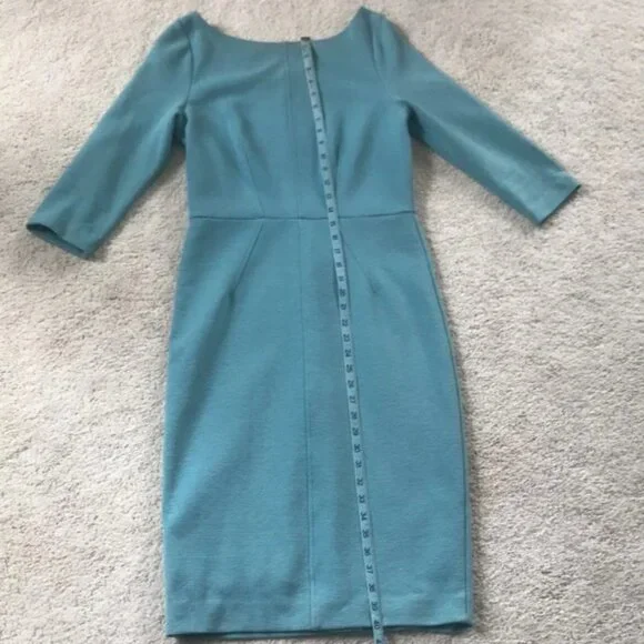 Boden Aurelia Ottoman Ribbed Stretch Robins Egg Blue Sheath Dress US 8L - Picture 4 of 8